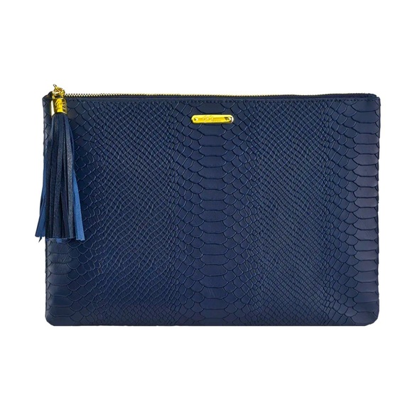 Navy Blue Clutch with Tassel - Picture 1 of 9